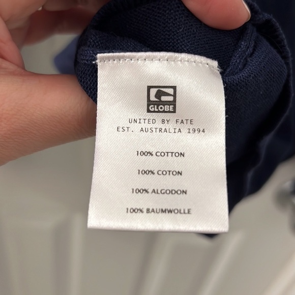 GLOBE Goodstock Navy Crewneck Sweater Front Pocket Men’s XL - Picture 6 of 8